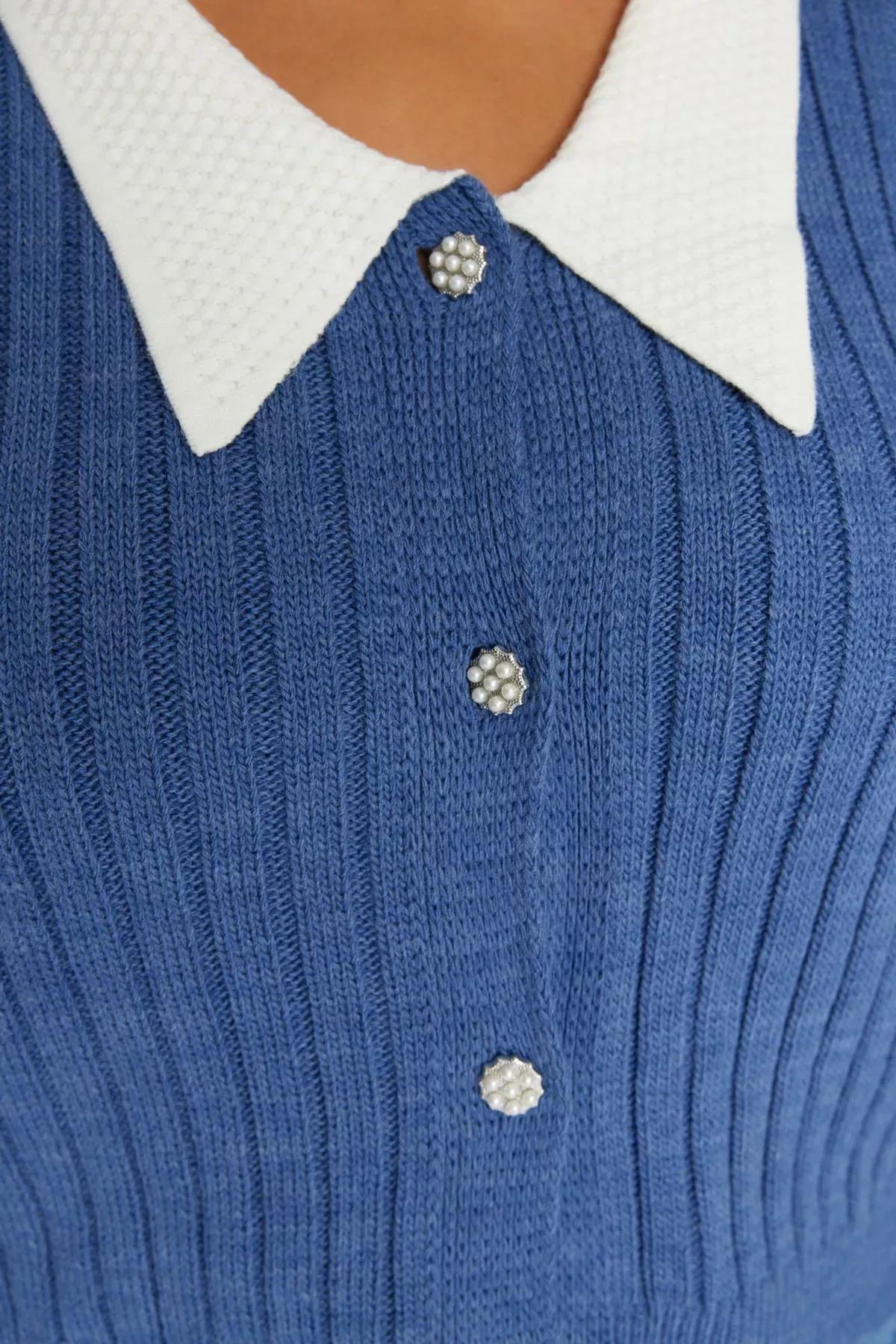 Blue  Plus Size Cardigan, , large image number 3