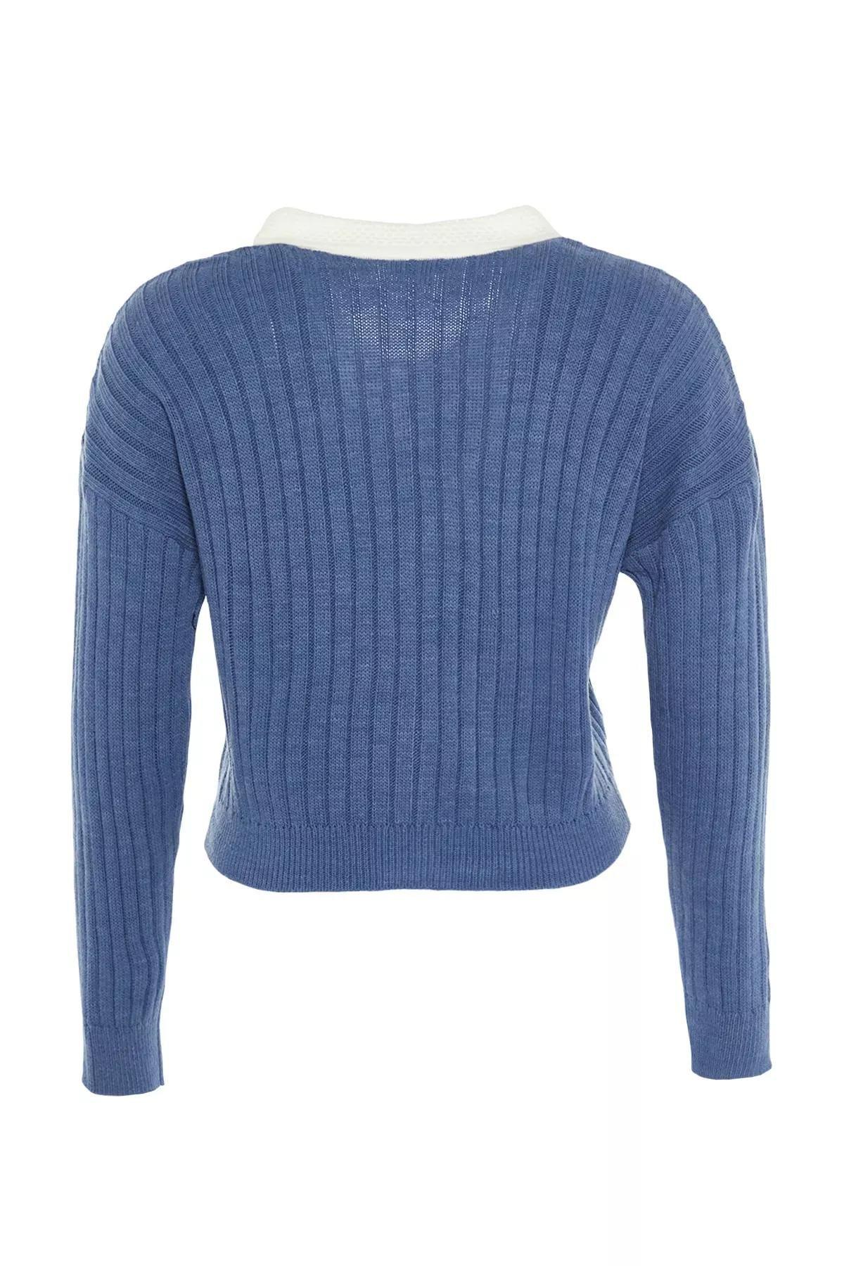Blue  Plus Size Cardigan, , large image number 5
