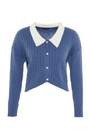 Trendyol - Blue Peter Pan Collar Plus Size Cardigan