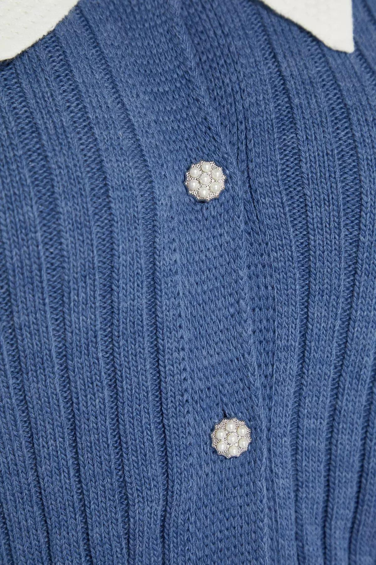 Blue  Plus Size Cardigan, , large image number 6