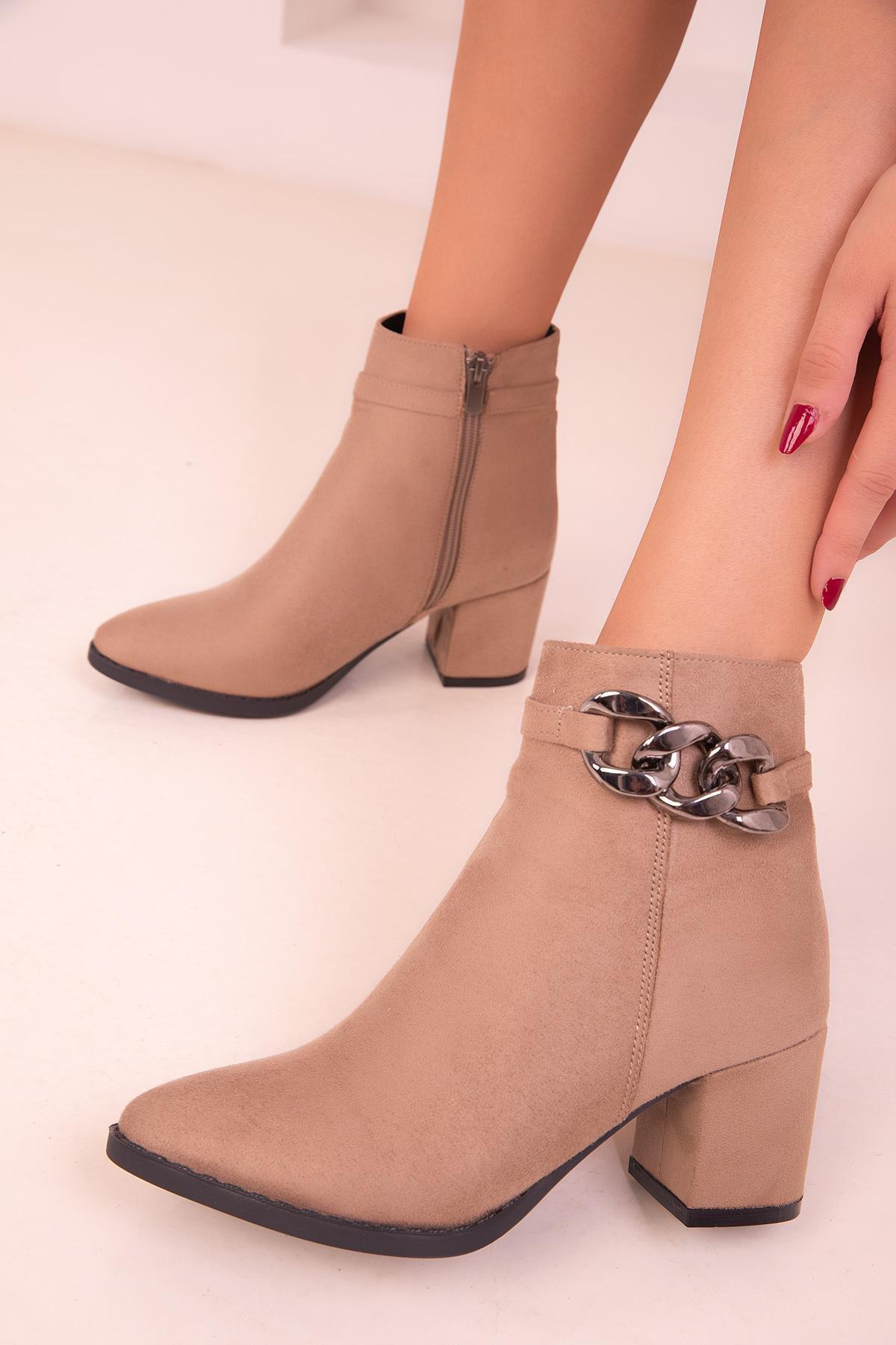 Beige Suede Boots, C101_2875, large image number 2