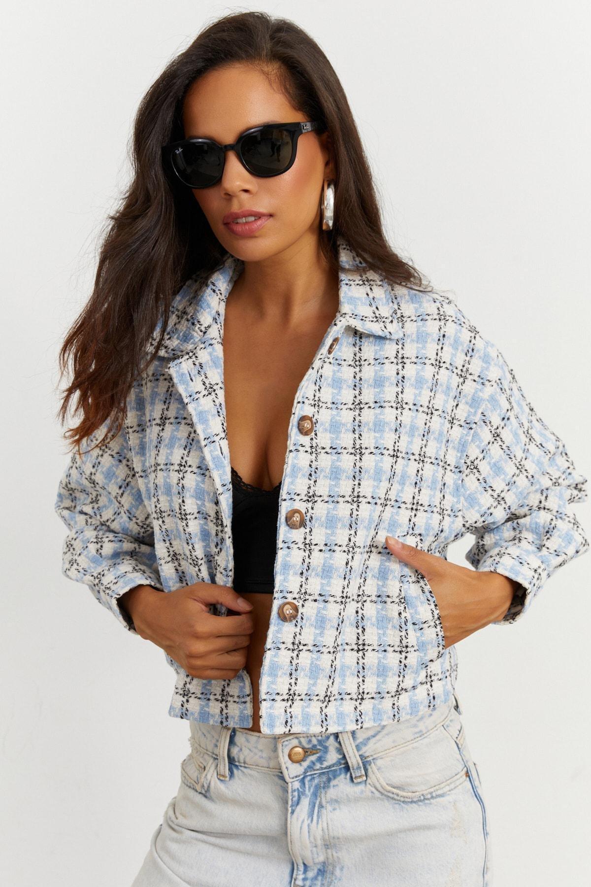 Blue Plaid Jacket, , large image number 1