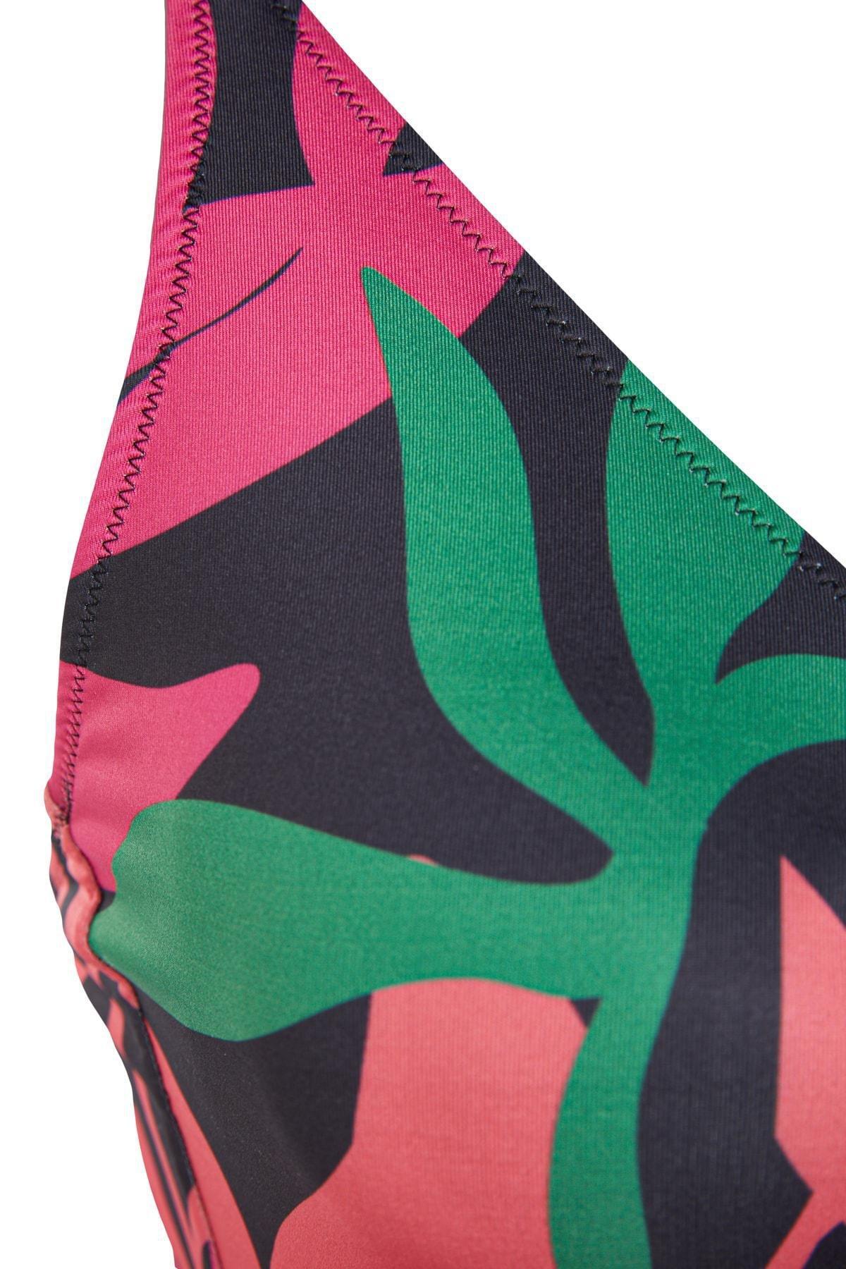 Black Graphic Plus Size Swimsuit, , large image number 5