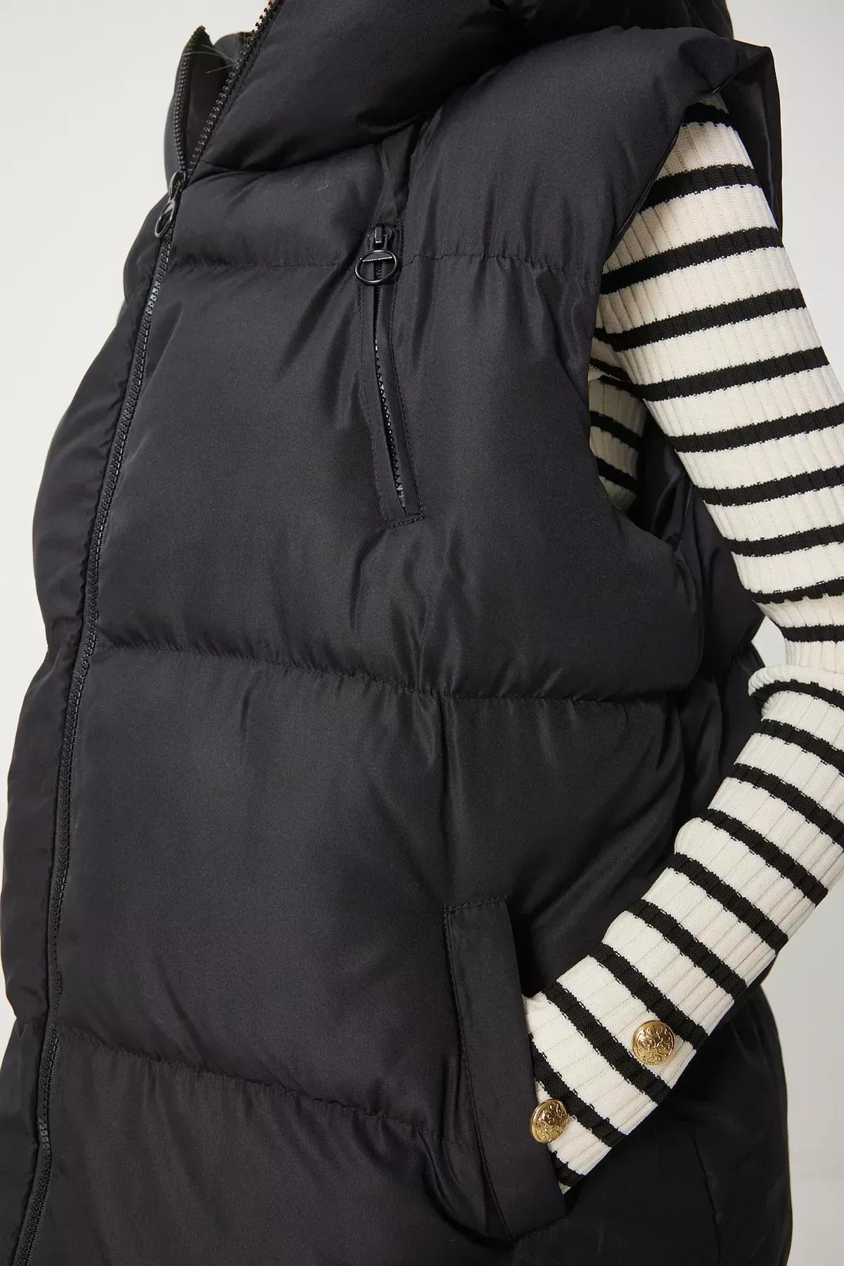 Black Puffer Vest, BLACK, large image number 5