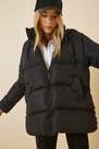 Happiness - Black Puffer Polyester Jacket