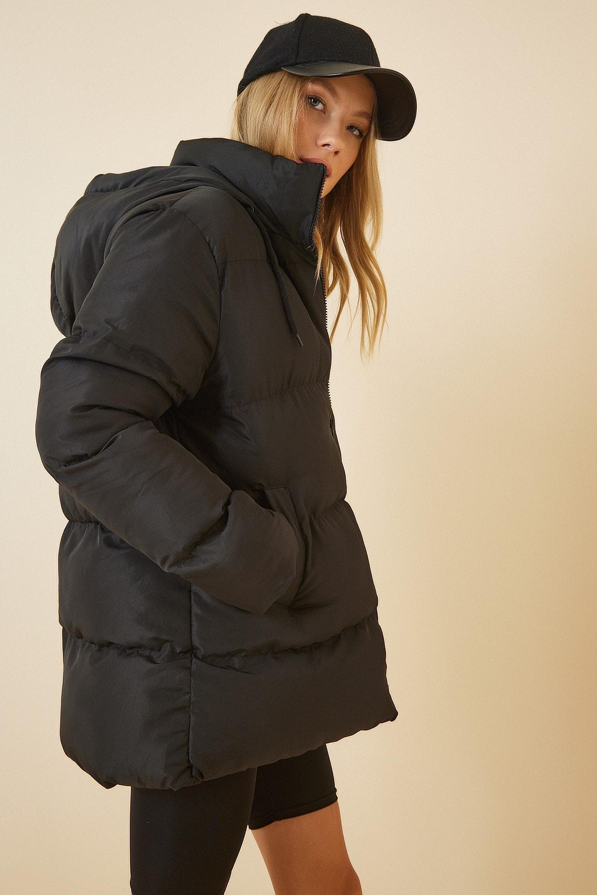 Happiness Istanbul - Black Puffer Polyester Jacket