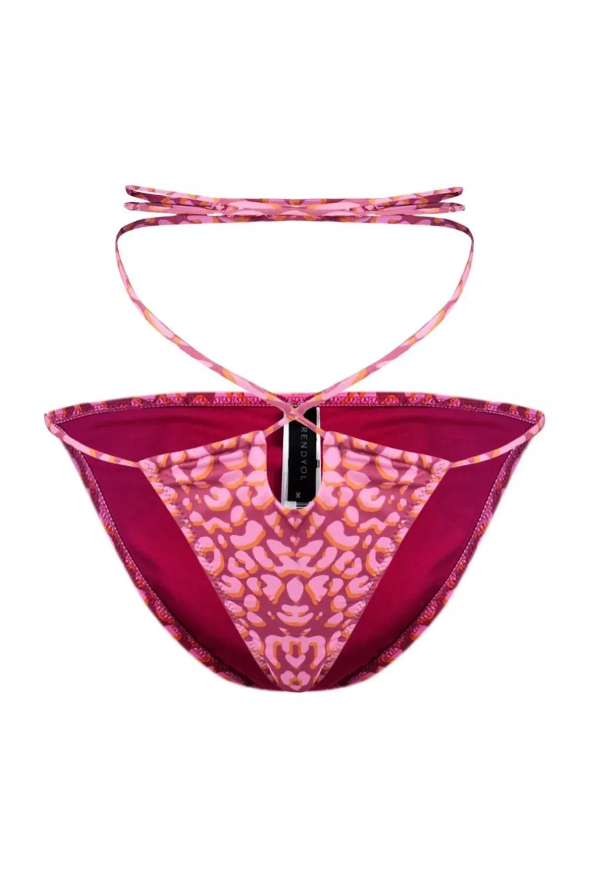 Multicolour Animal Print Bikini Bottom, Multicolor, medium