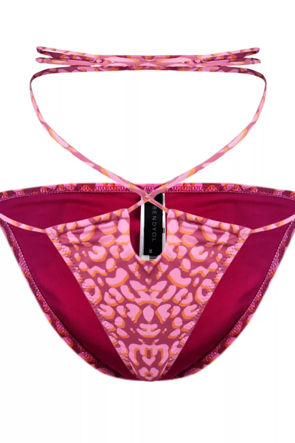 Multicolour Animal Print Bikini Bottom, Multicolor, medium