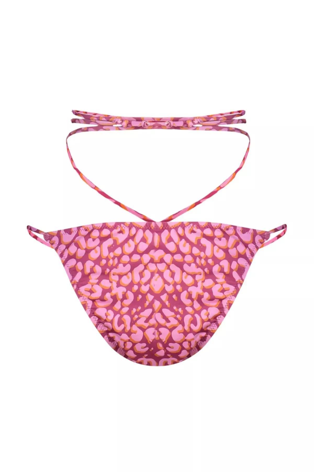 Multicolour Animal Print Bikini Bottom, Multicolor, medium