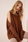 Happiness - Brown Baisc Oversize Sweater