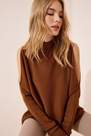 Happiness - Brown Baisc Oversize Sweater