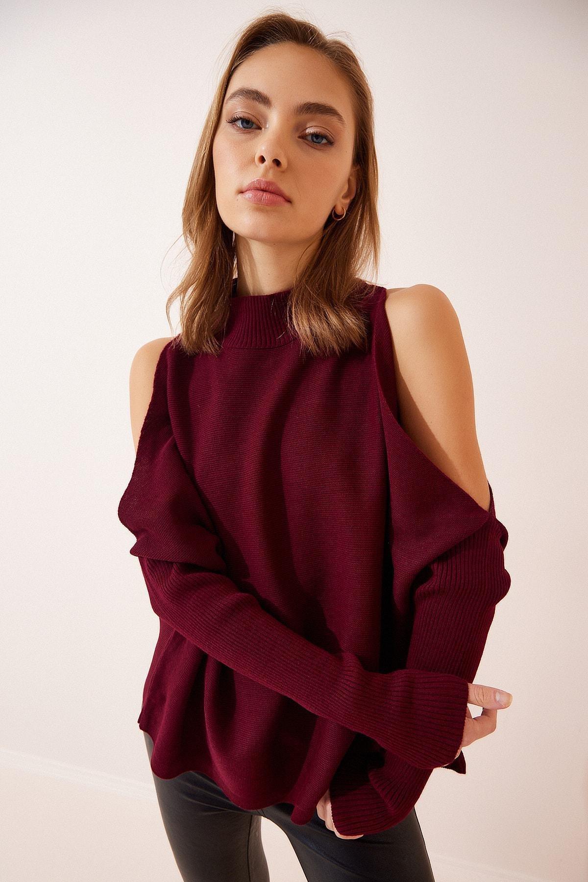 Burgundy Basic Oversized Sweater, Burgundy, large image number 0
