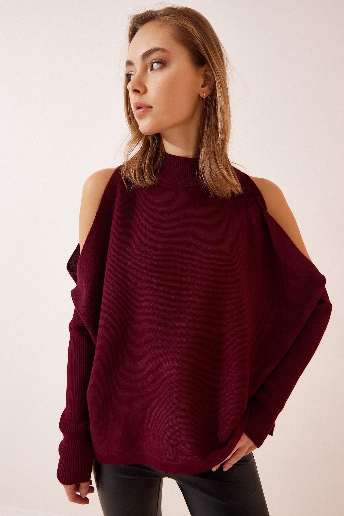 Burgundy Basic Oversized Sweater, Burgundy, large image number 2