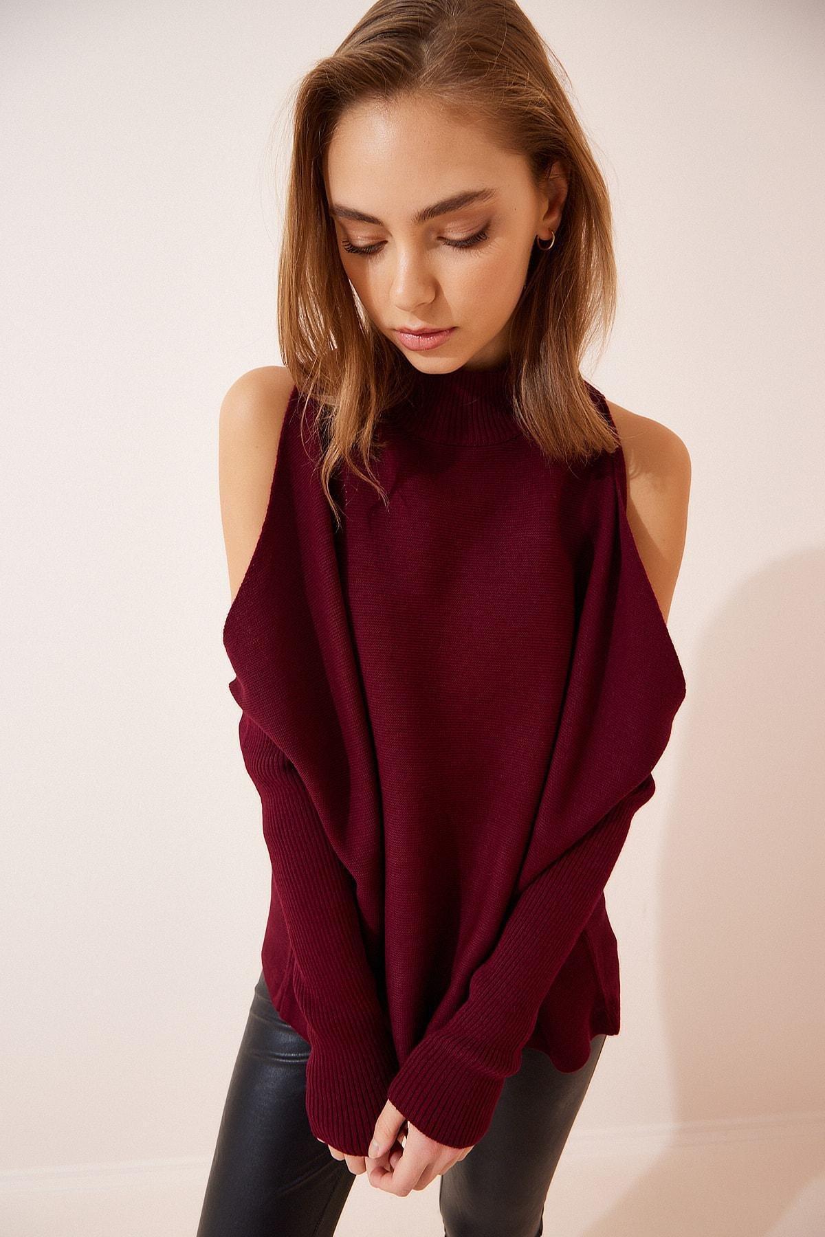 Burgundy Basic Oversized Sweater, Burgundy, large image number 3