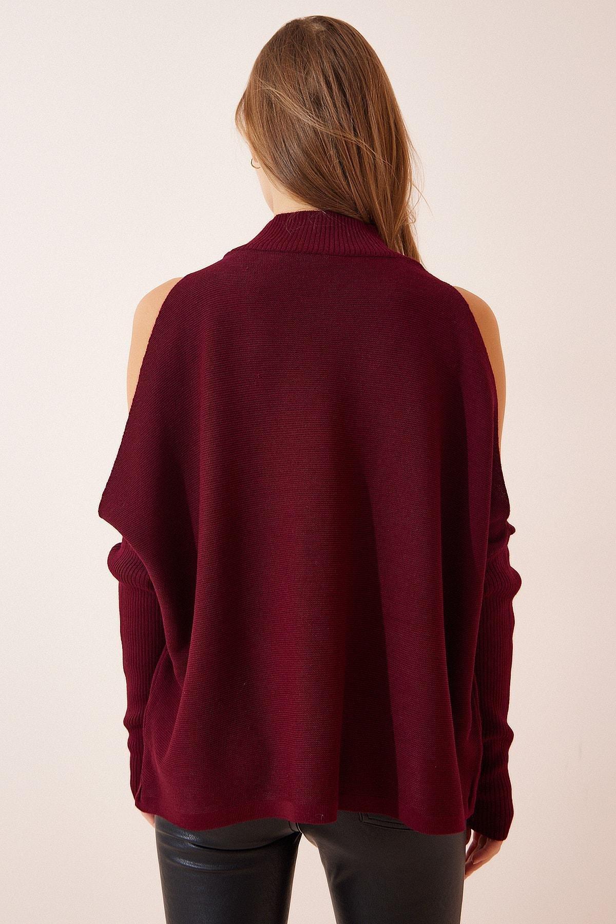 Burgundy Basic Oversized Sweater, Burgundy, large image number 4