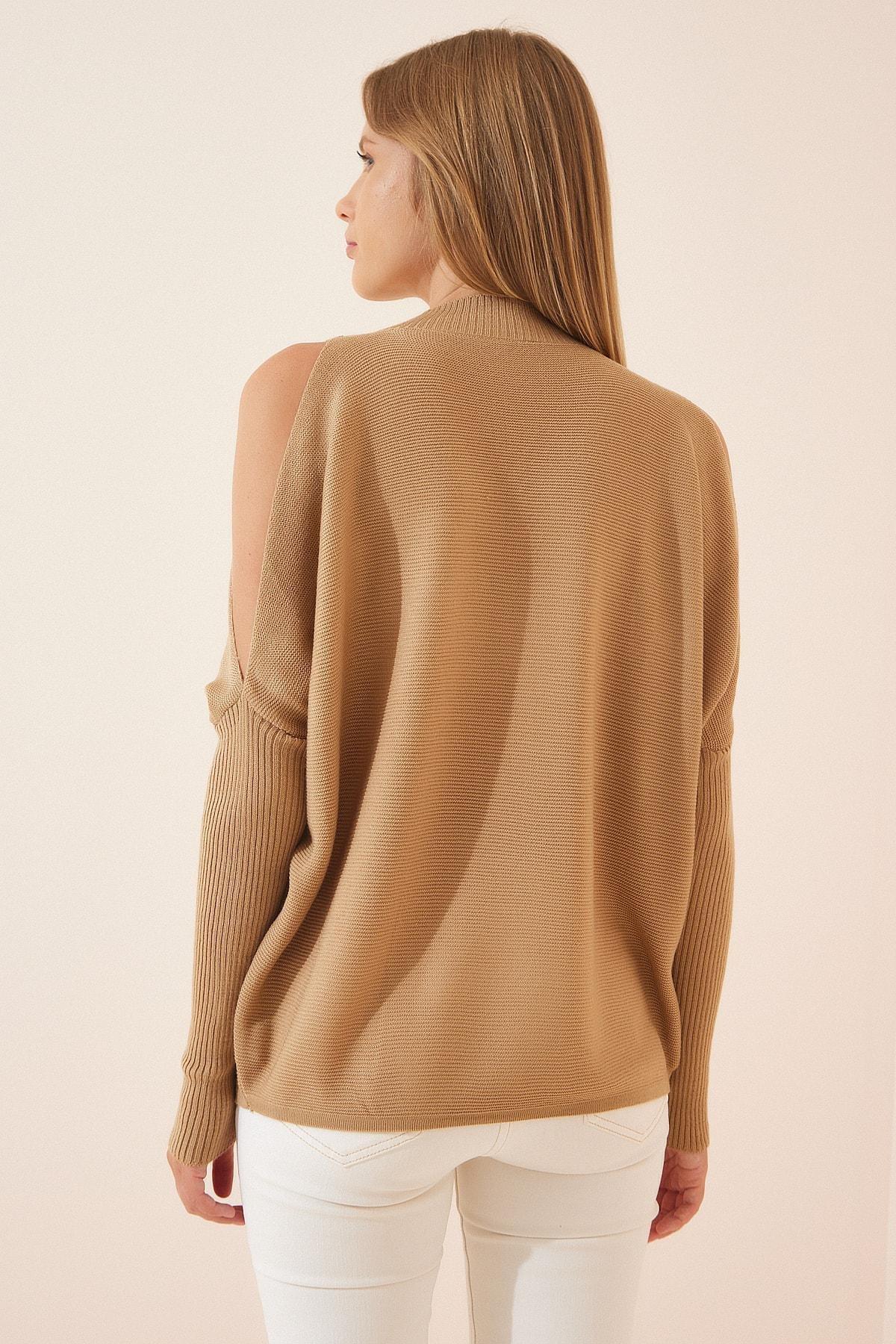 Beige Oversized Sweater, BISCUIT, large image number 3