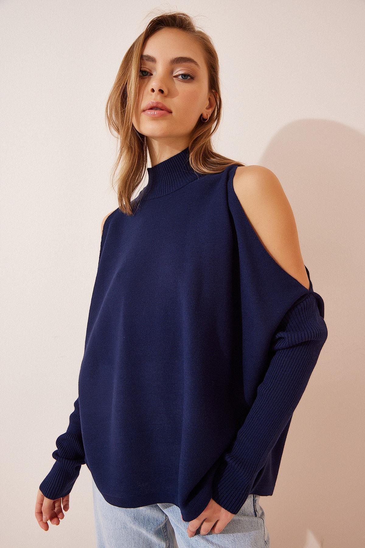 Navy Basic Oversized Sweater, Navy blue, large image number 1