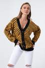 Lafaba - Yellow Oversized Buttoned Knitted Cardigan