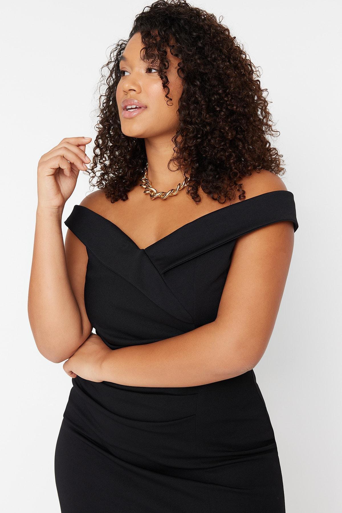 Black A Line Plus Size Dress, , large image number 3