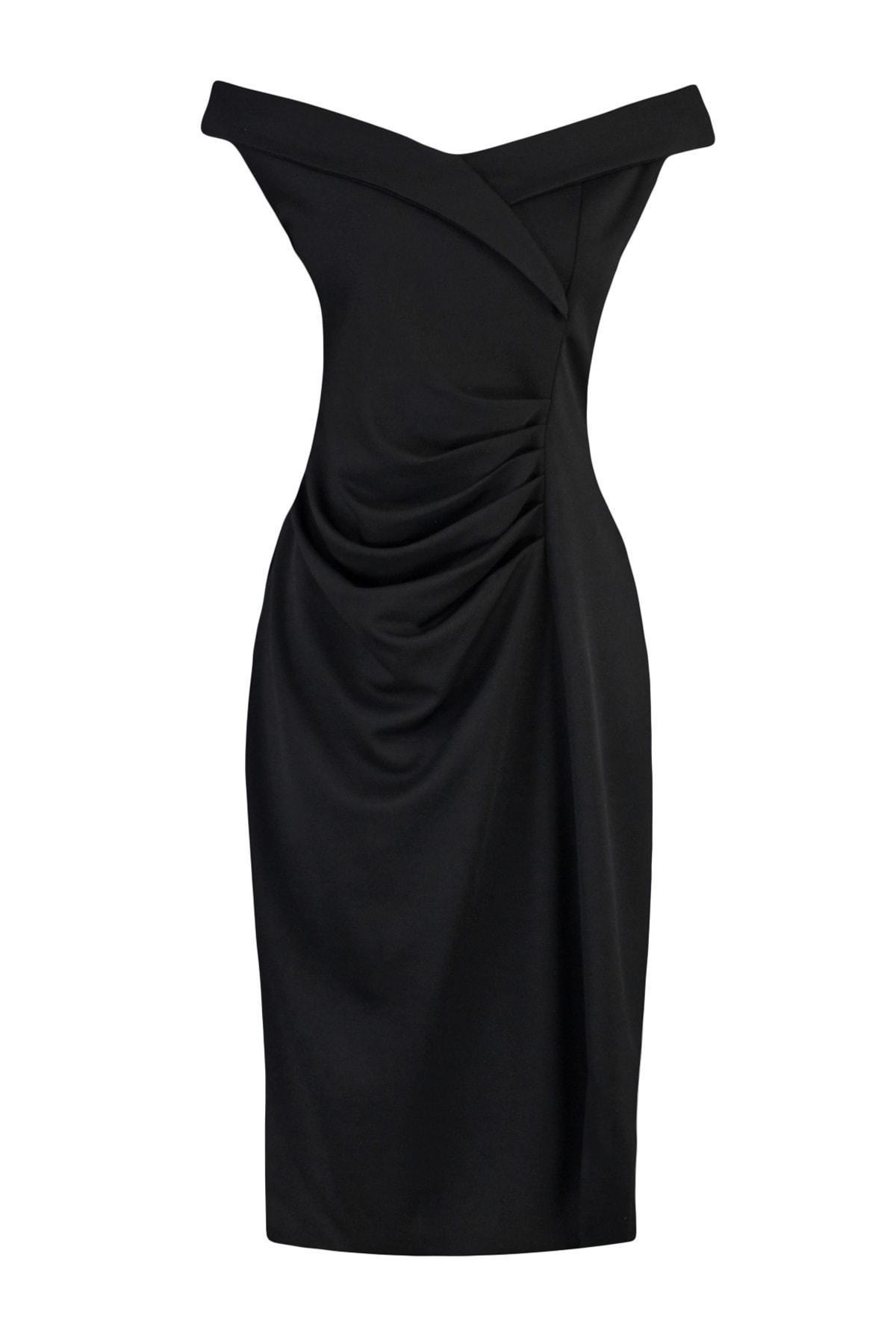 Black A Line Plus Size Dress, , large image number 5