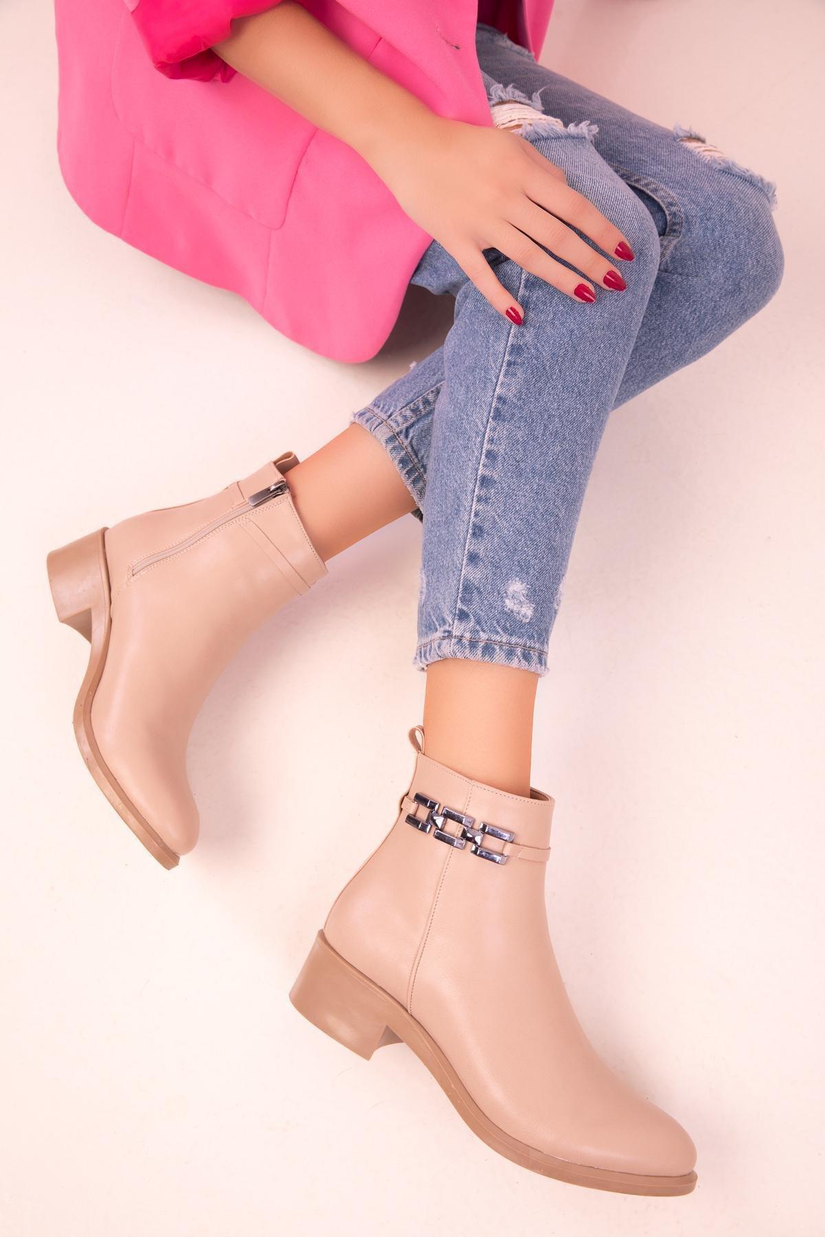 Beige Ankle Boots, C101_3554, large image number 0