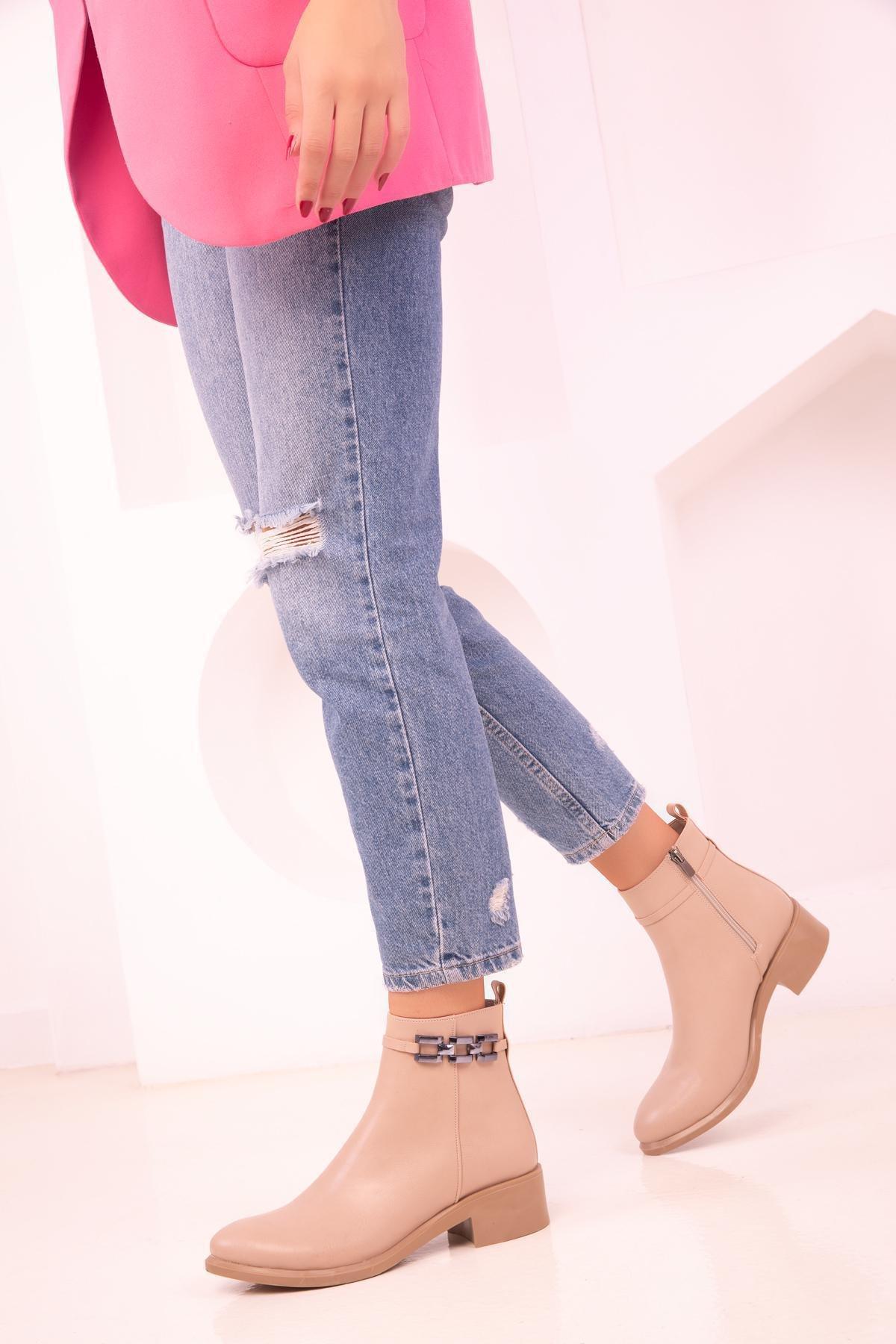 Beige Ankle Boots, C101_3554, large image number 1