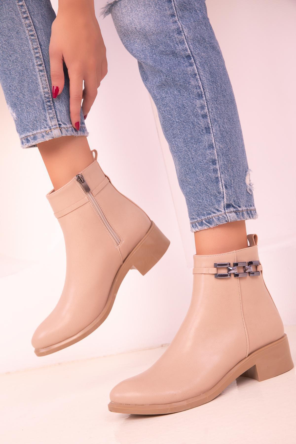 Beige Ankle Boots, C101_3554, large image number 2