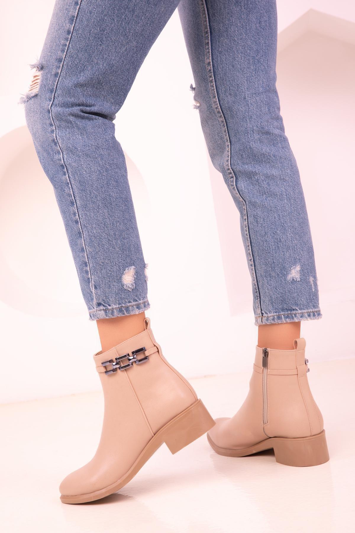 Beige Ankle Boots, C101_3554, large image number 3