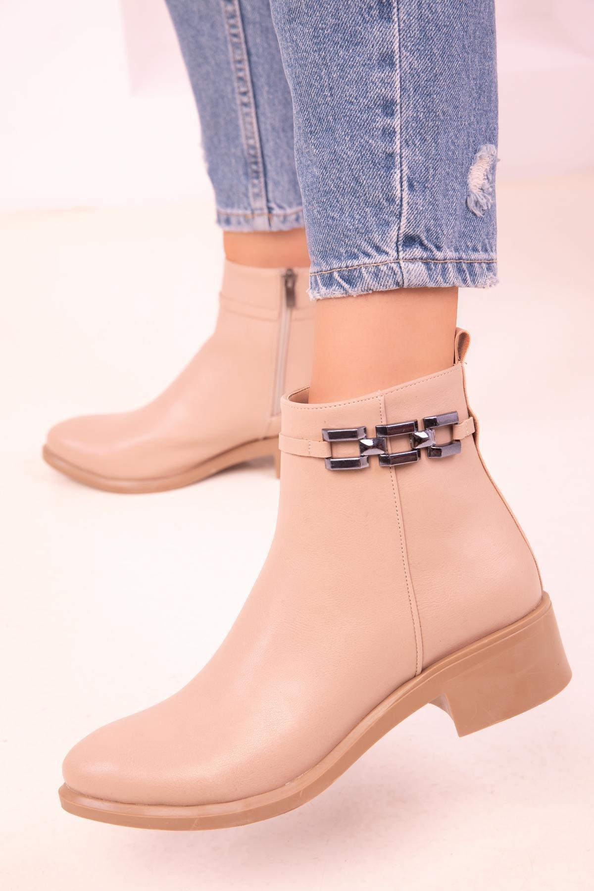 Beige Ankle Boots, C101_3554, large image number 4