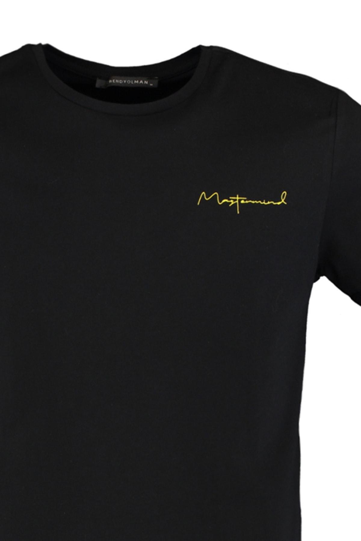 Black Printed Slim T-Shirt, , large image number 6