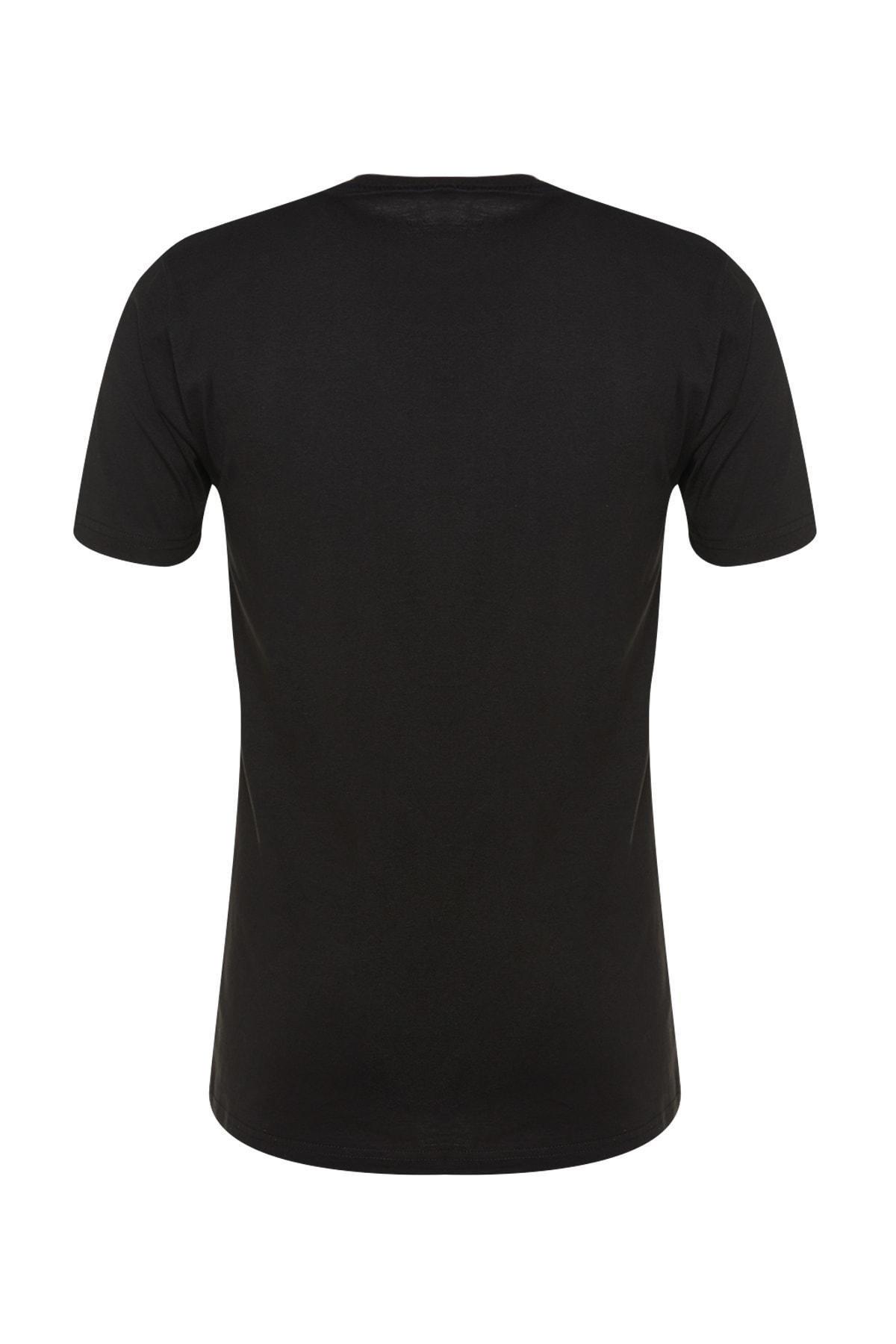 Black Printed Slim T-Shirt, , large image number 8