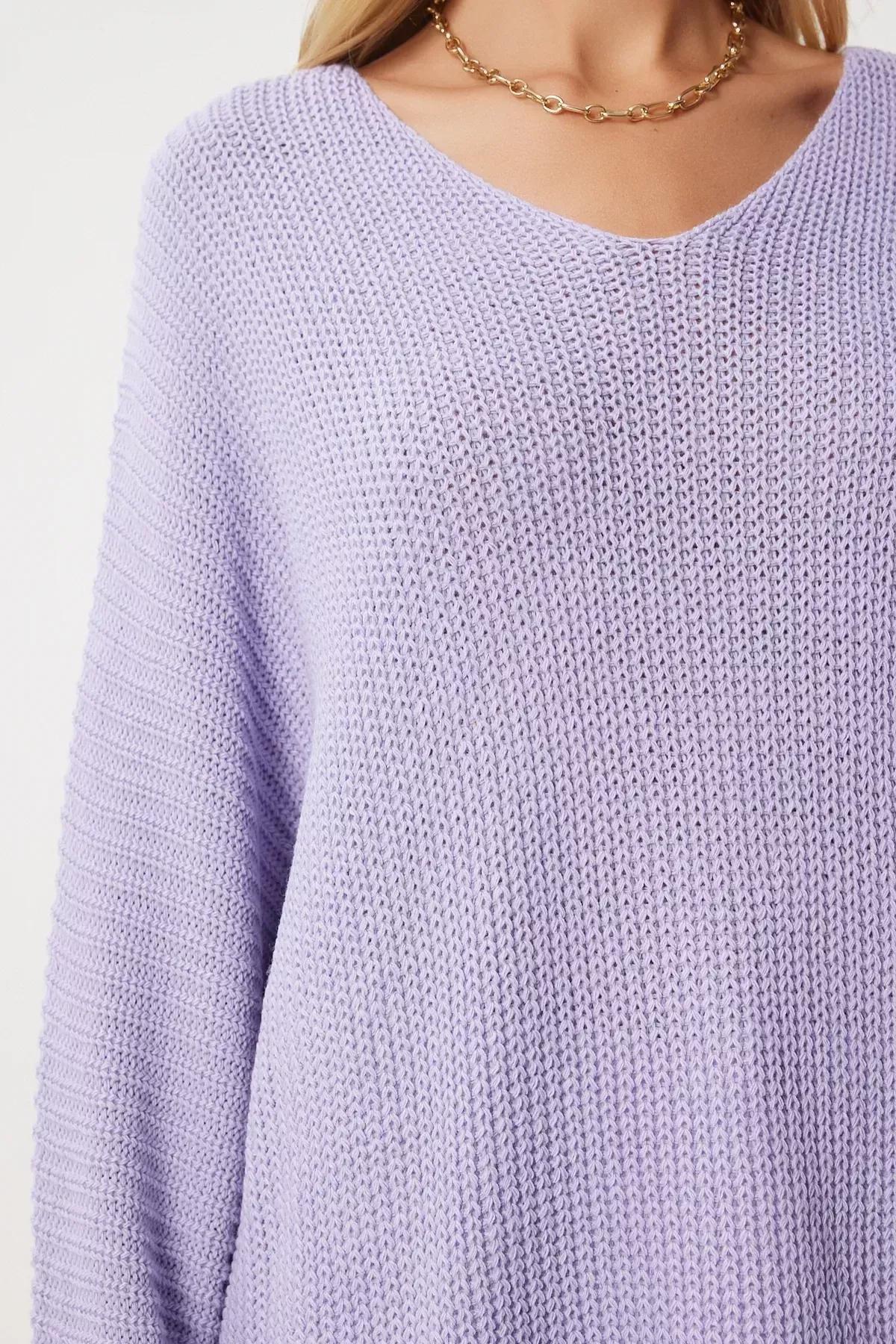Purple Acrylic Oversize Sweater, Lilac, large image number 4