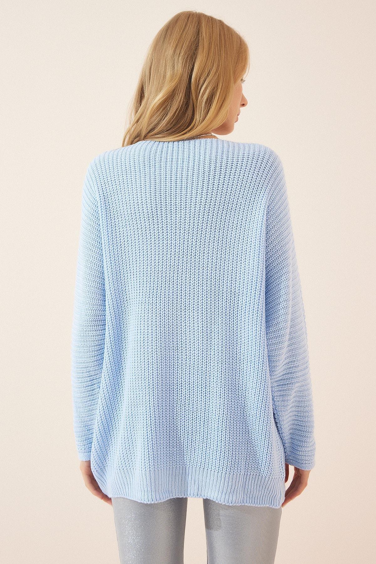 Blue Acrylic Oversize Sweater, SKY BLUE, large image number 2