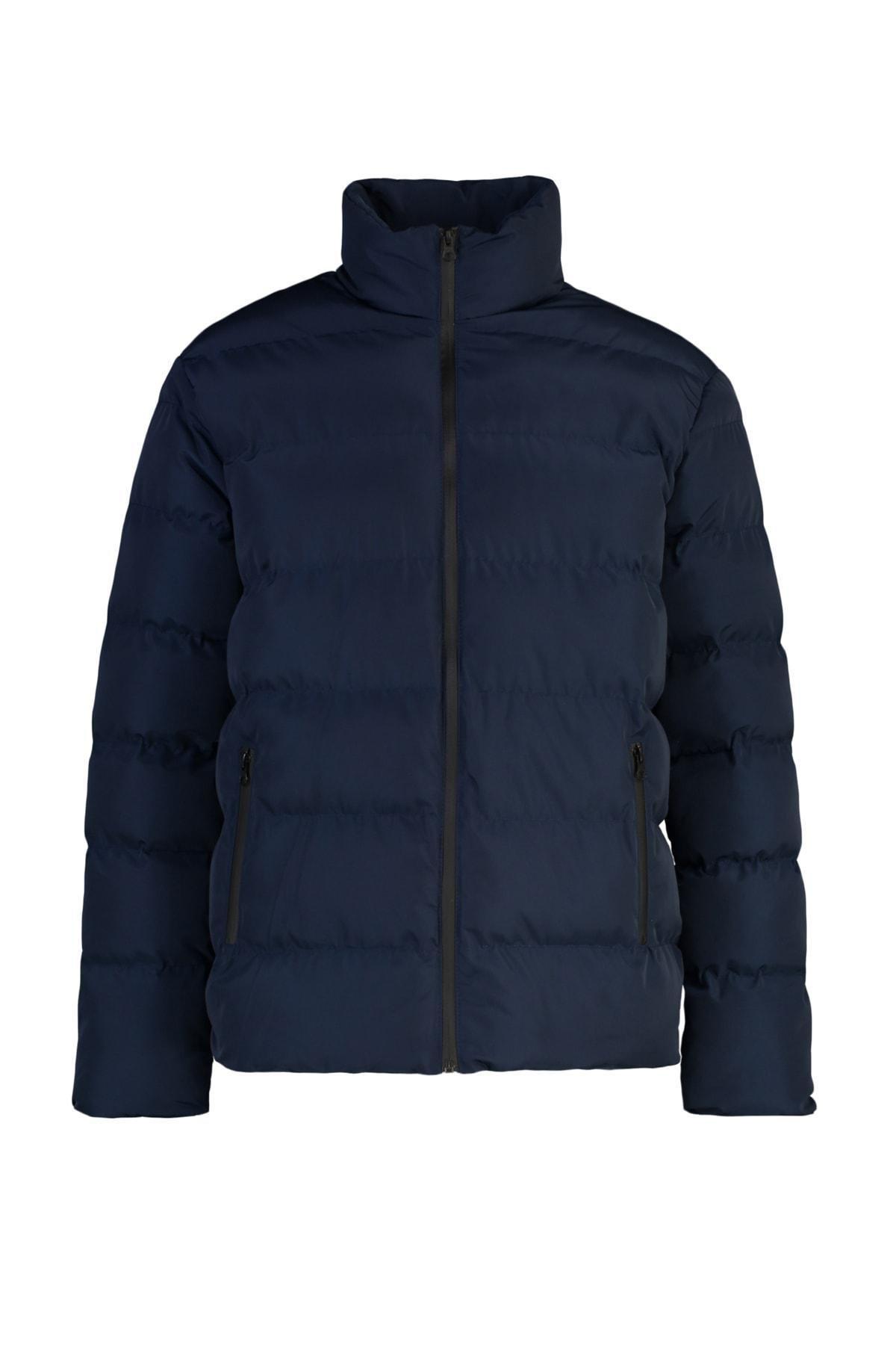 Black Basic Winter Jacket, Dark blue, large image number 6