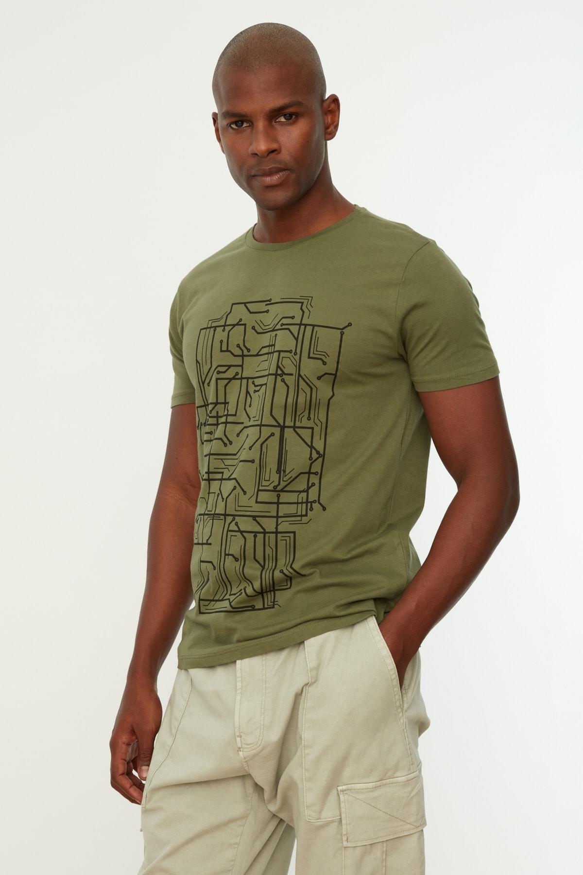 Khaki Slim T-Shirt, , large image number 0