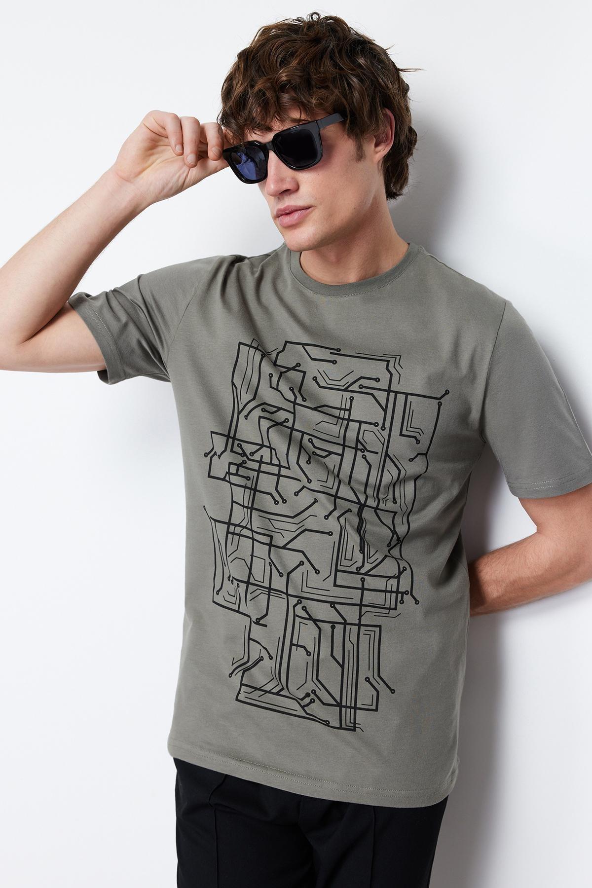 Khaki Slim T-Shirt, , large image number 3