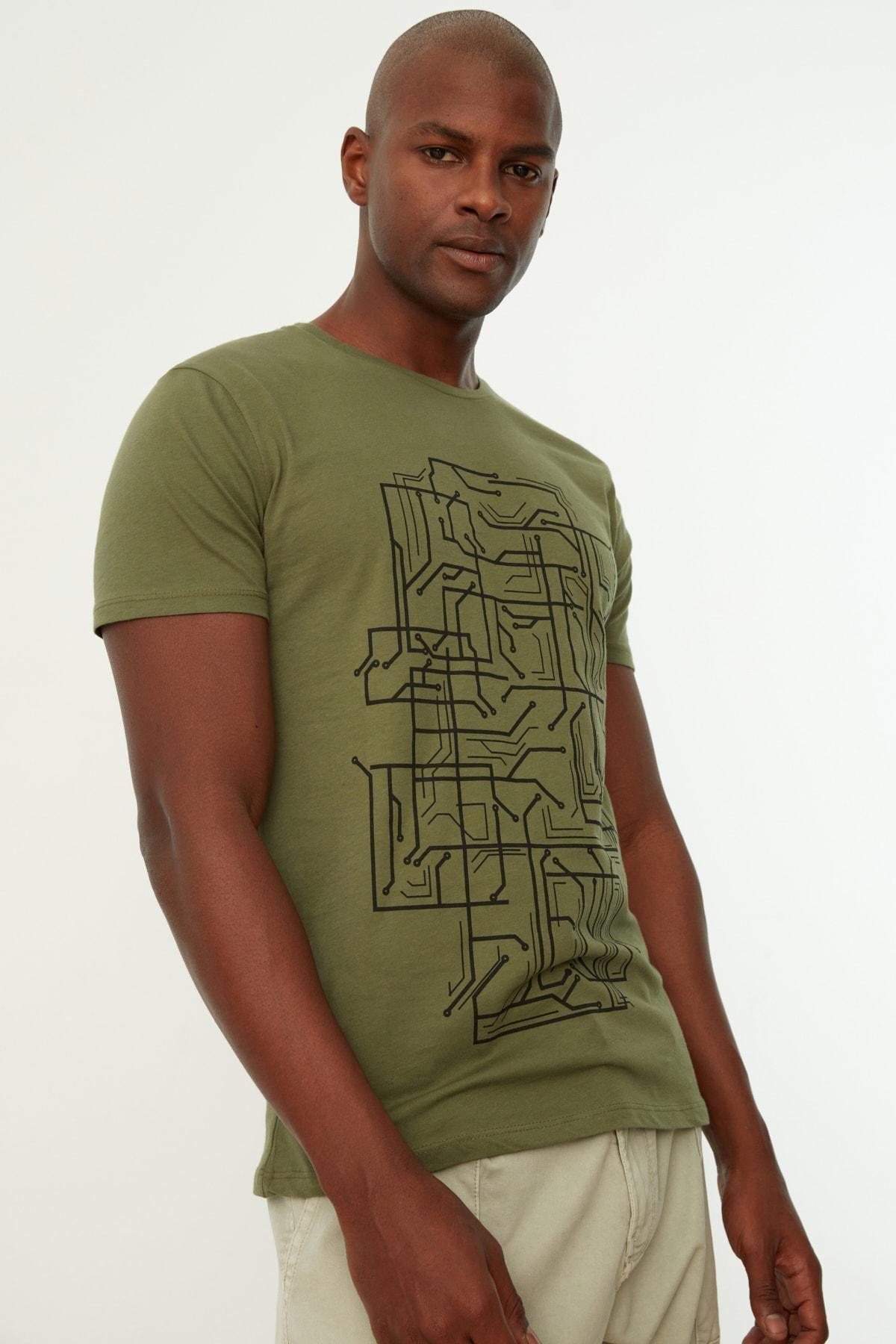 Khaki Slim T-Shirt, , large image number 4