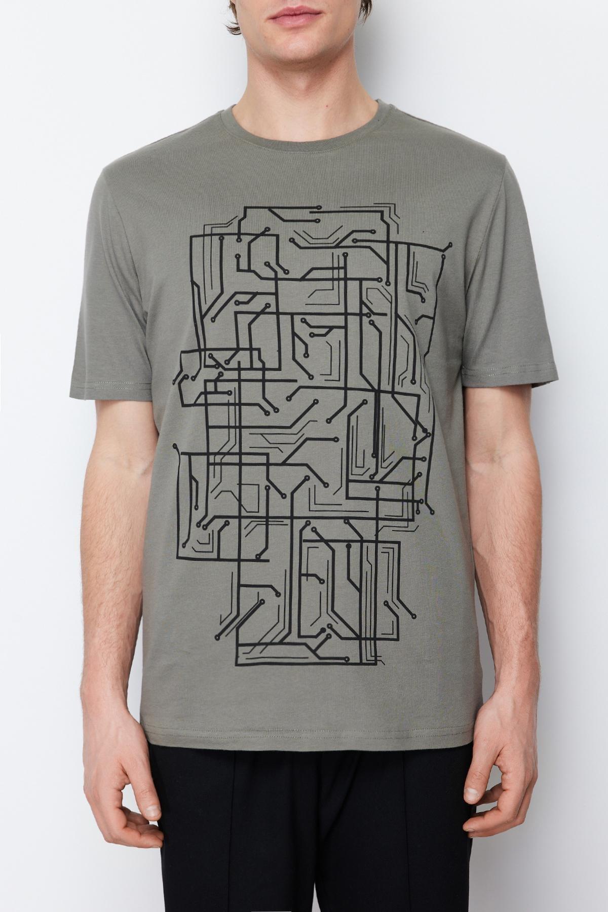 Khaki Slim T-Shirt, , large image number 7