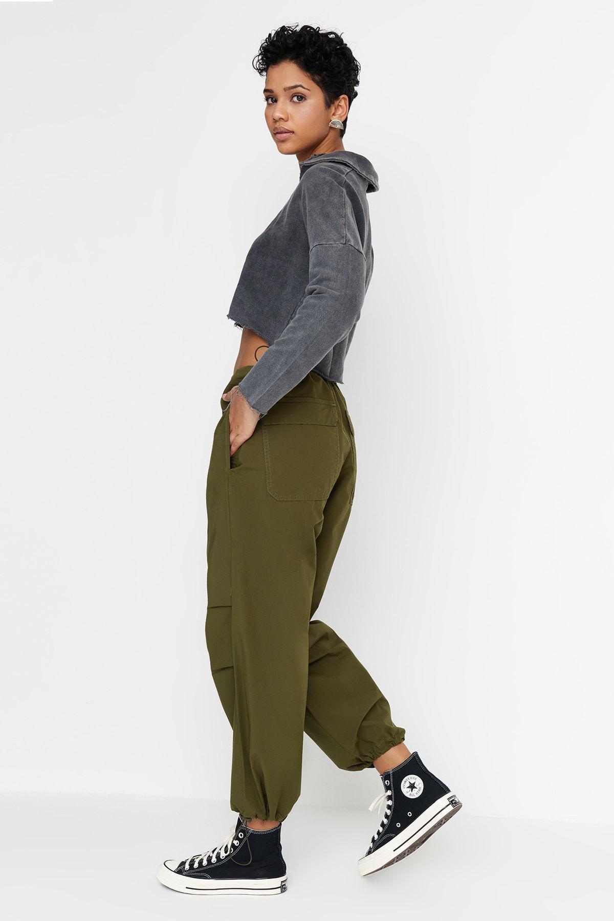 Trendyol Khaki Mid Waist Jeans