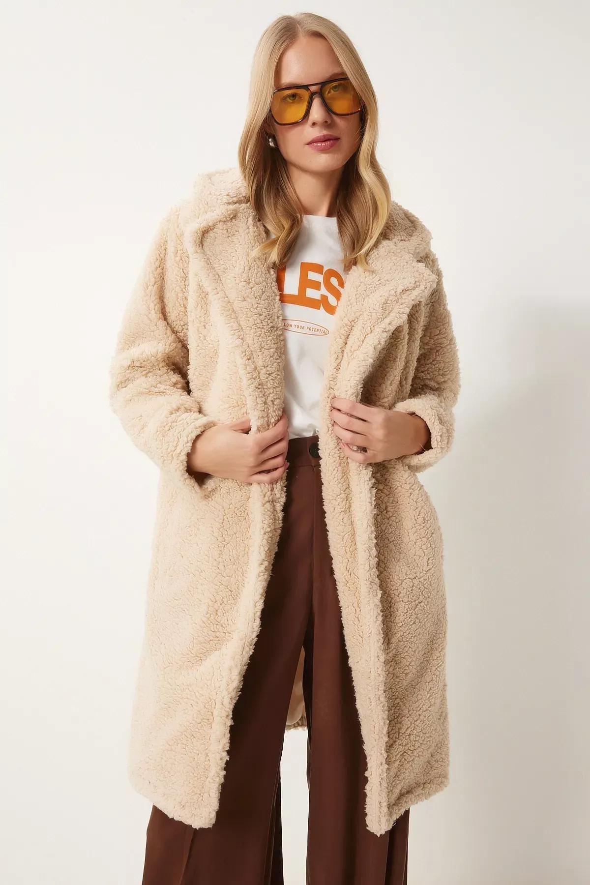 Black Cuffed Blazer Jacket, Beige, large image number 1