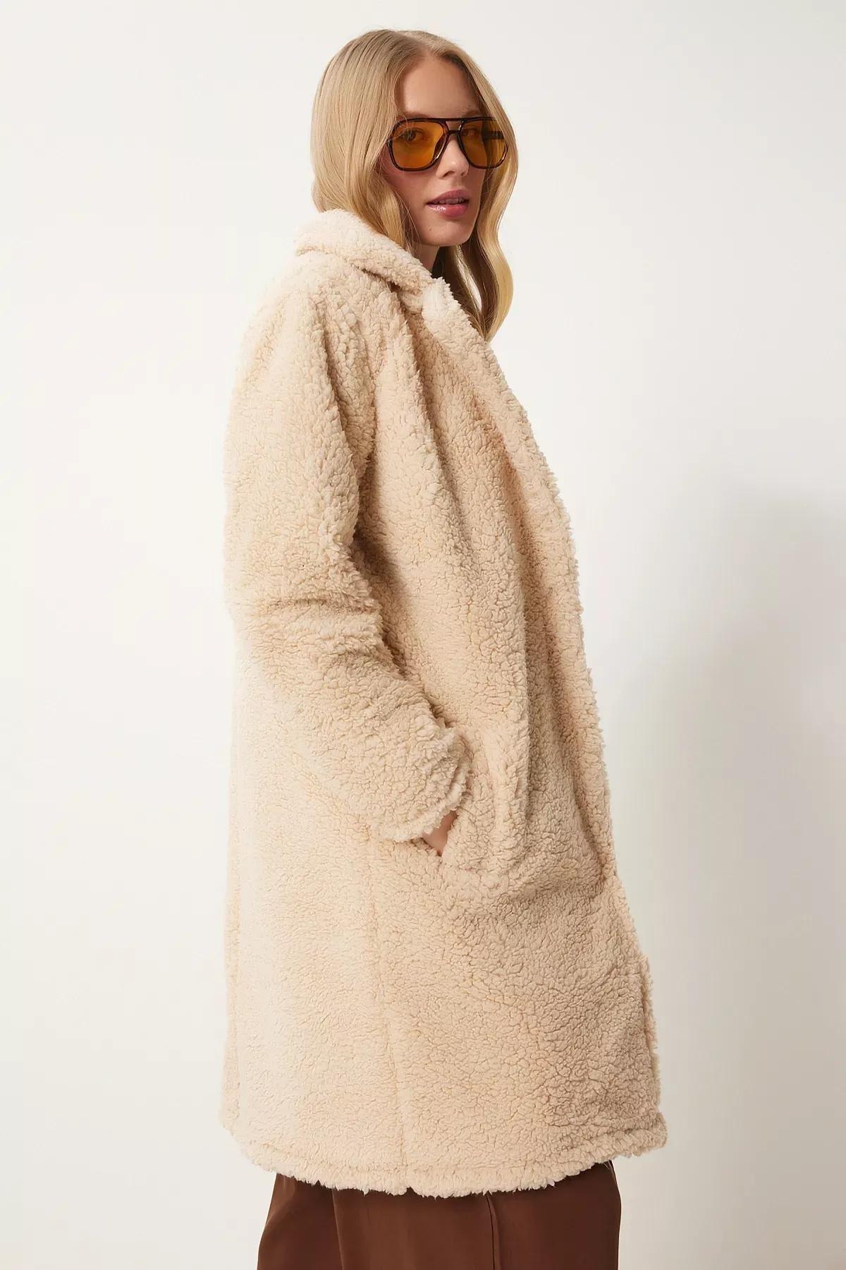 Black Cuffed Blazer Jacket, Beige, large image number 2