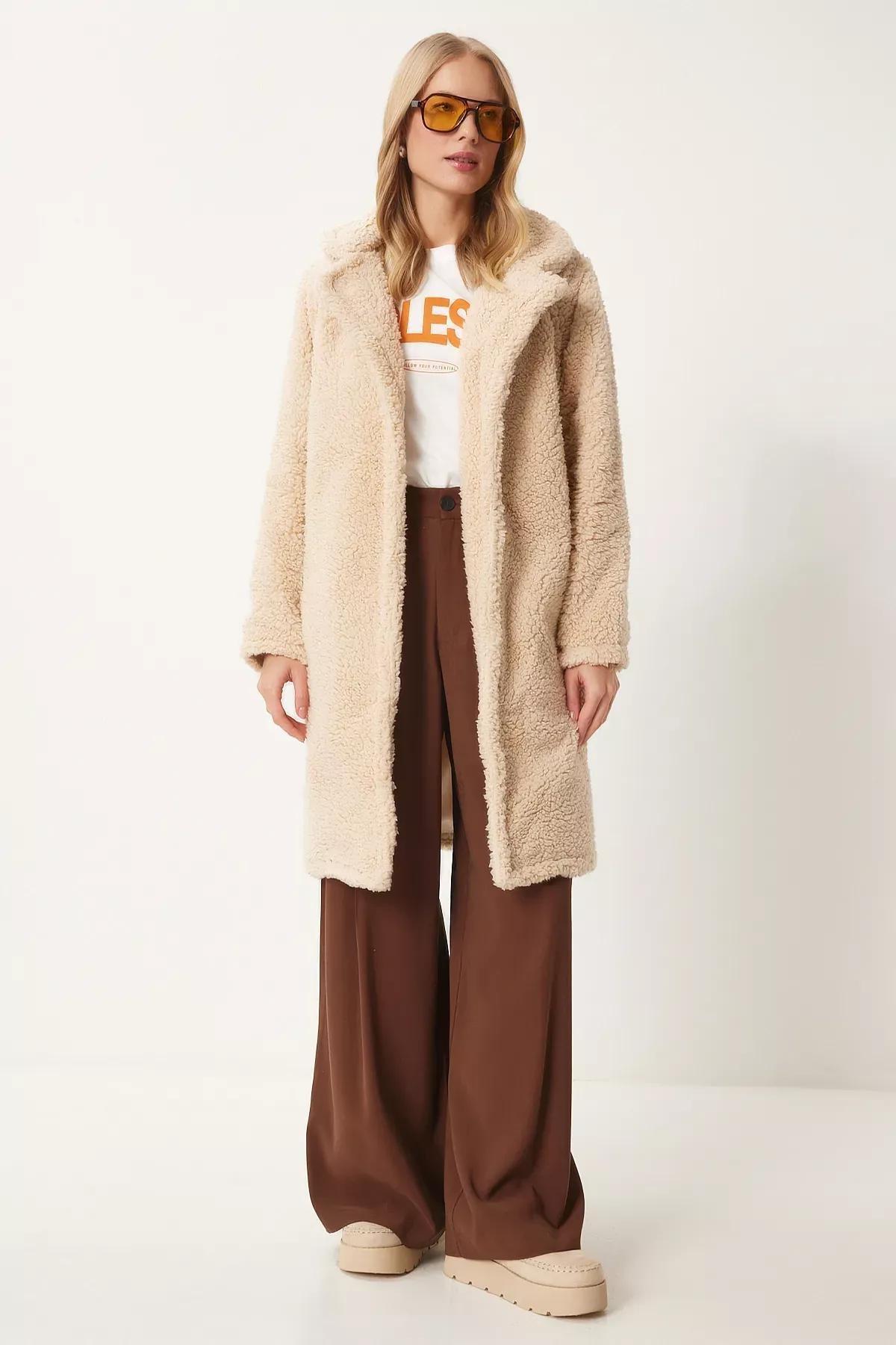 Black Cuffed Blazer Jacket, Beige, large image number 3