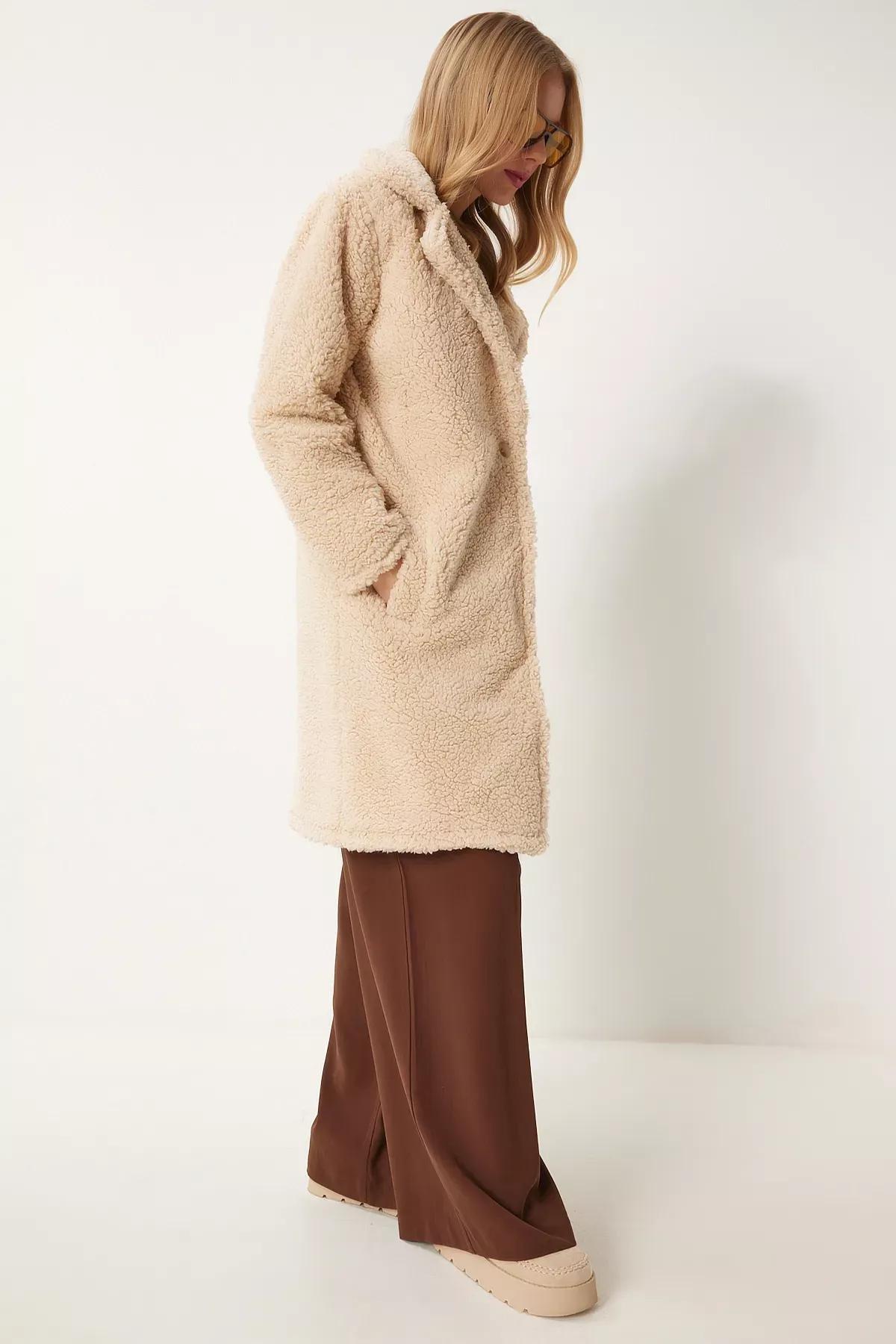 Black Cuffed Blazer Jacket, Beige, large image number 4
