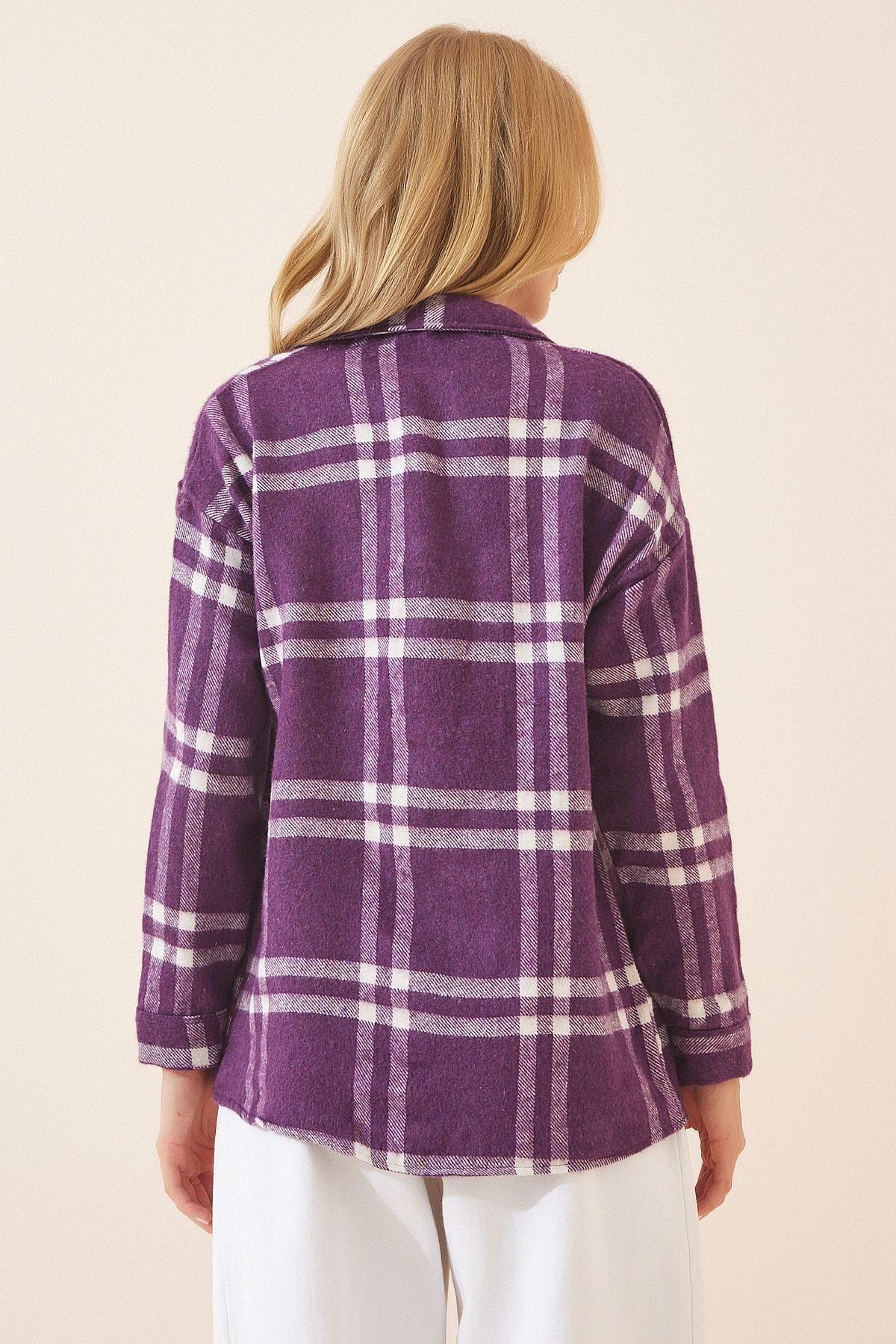 Purple Collared Plaid Shirt, C101_478, large image number 3