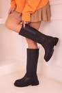 SOHO - Black Block Knee-High Boots