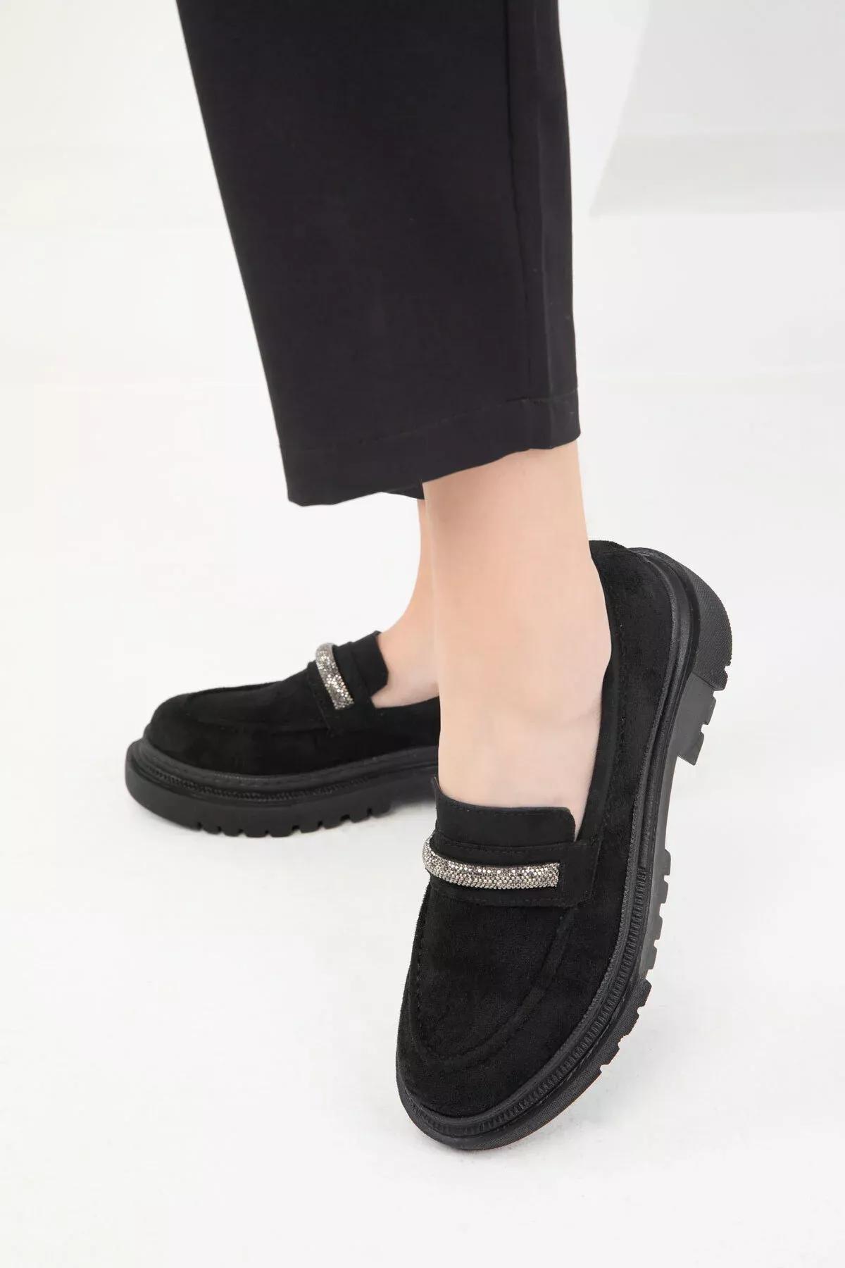 حذاء كاجوال بلاتينيوم من الشمواه، أسود, C101_2090, large image number 4