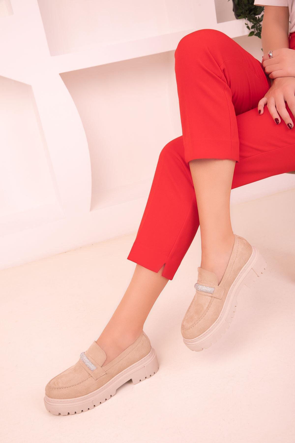 Beige Suede Casual Shoes, C101_3847, large image number 1