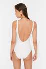 Trendyol - White Plain Swimsuit