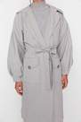 Trendyol - Grey Double Breasted Trench Coat