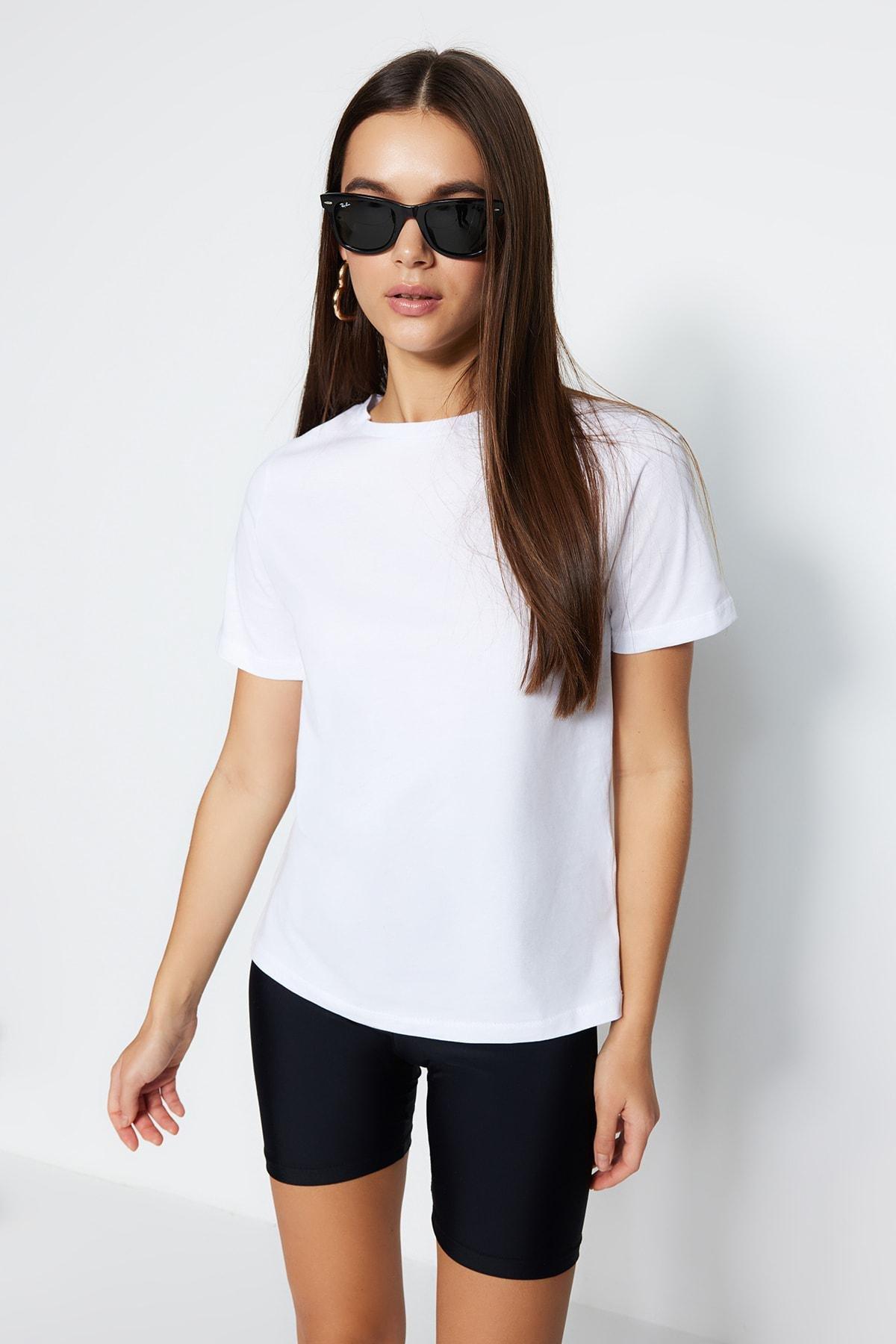 White Crew Neck T-Shirt, , large image number 2